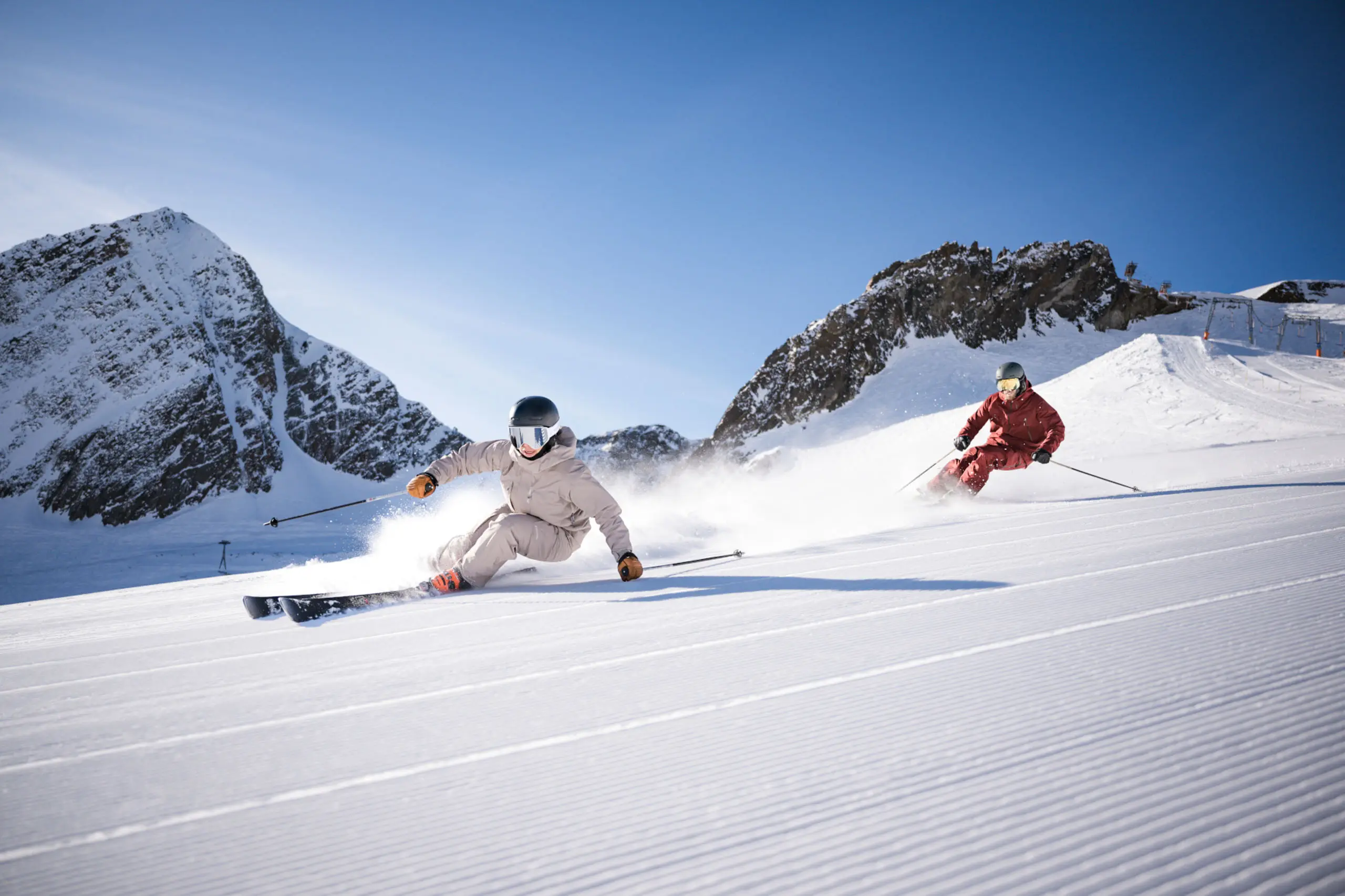 Stubai Glacier 2024 Ski slope on the Stubai Glacier